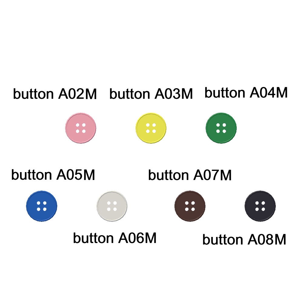 【3Dモデル】お洋服につける留め具ボタンセット