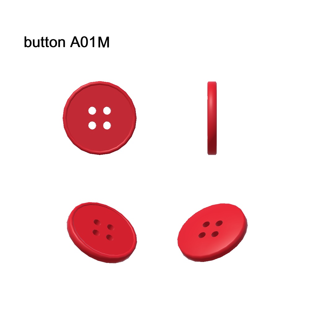 【3Dモデル】お洋服につける留め具ボタンセット