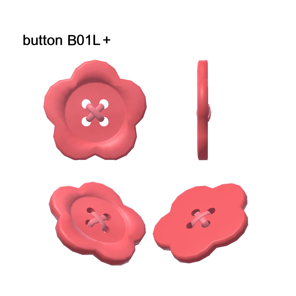 【3Dモデル】お洋服につける留め具ボタンセット