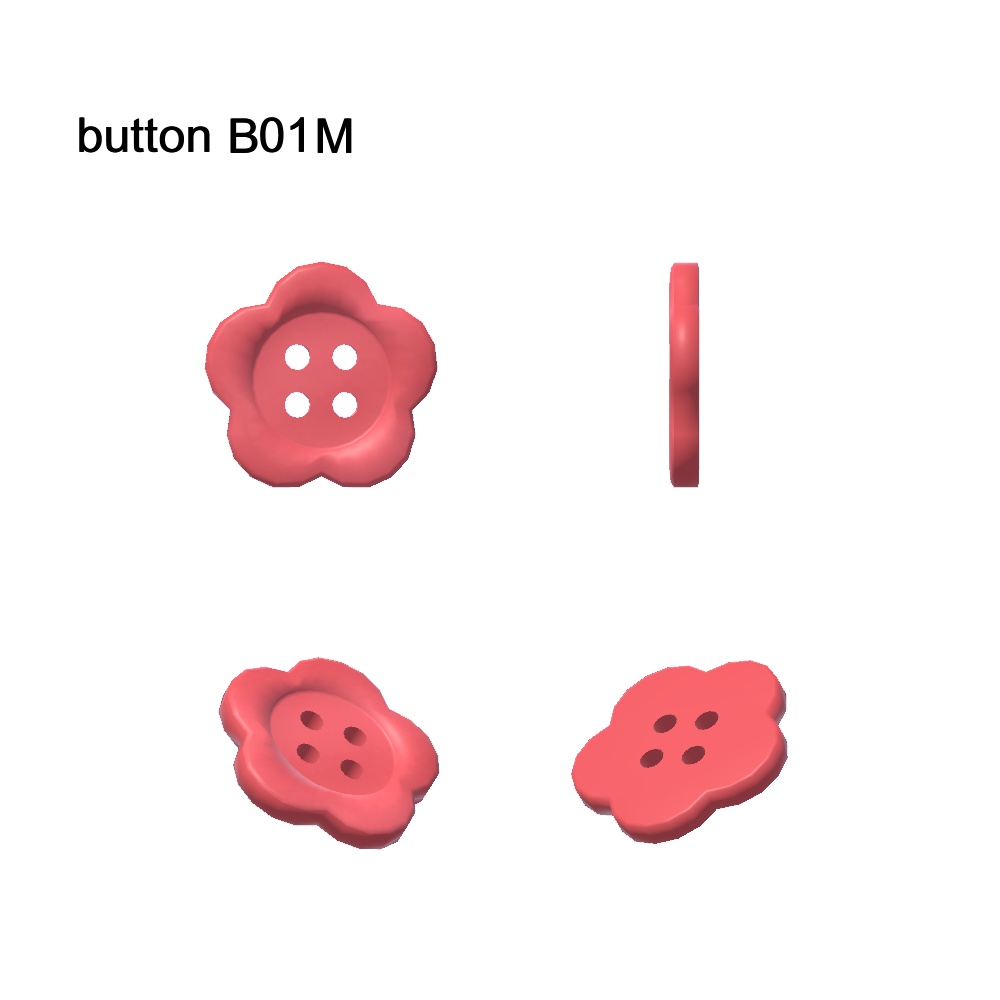 【3Dモデル】お洋服につける留め具ボタンセット