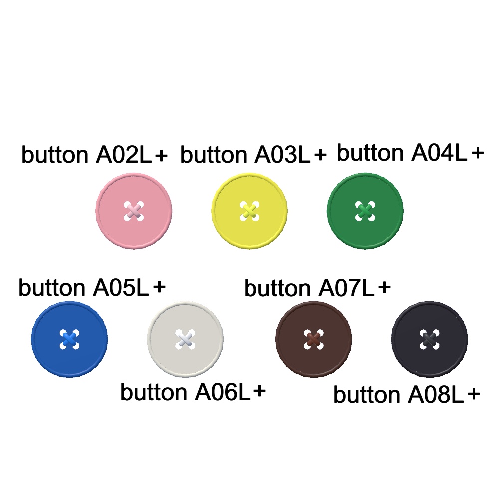 【3Dモデル】お洋服につける留め具ボタンセット