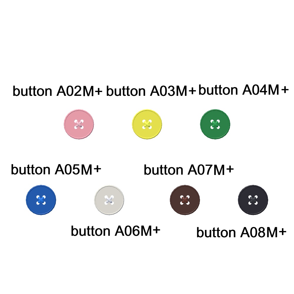 【3Dモデル】お洋服につける留め具ボタンセット