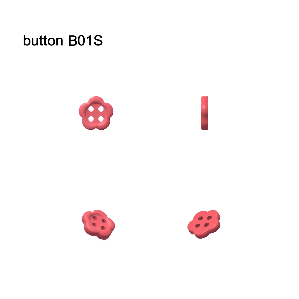 【3Dモデル】お洋服につける留め具ボタンセット