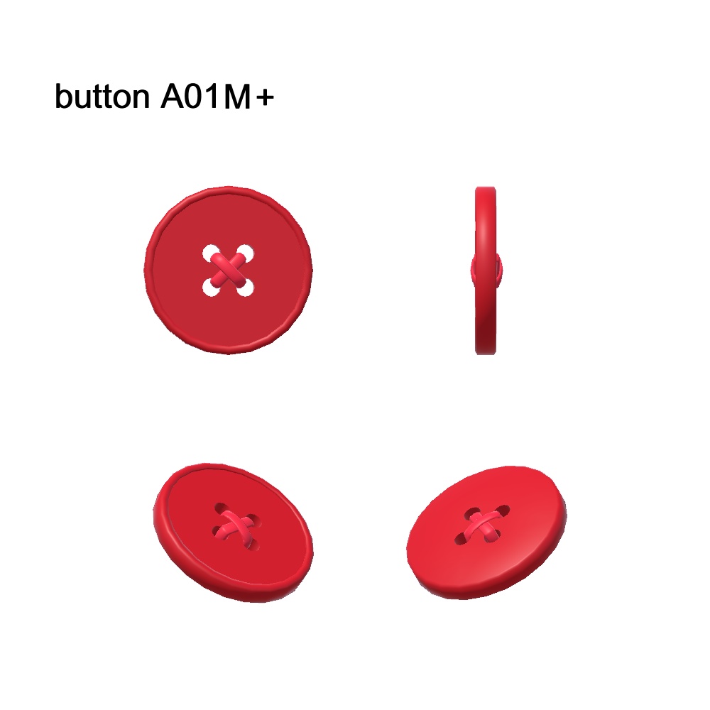 【3Dモデル】お洋服につける留め具ボタンセット