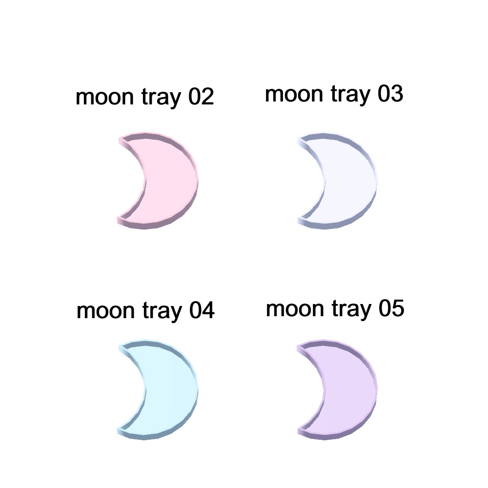 【3Dモデル】月のお皿とトレイセット