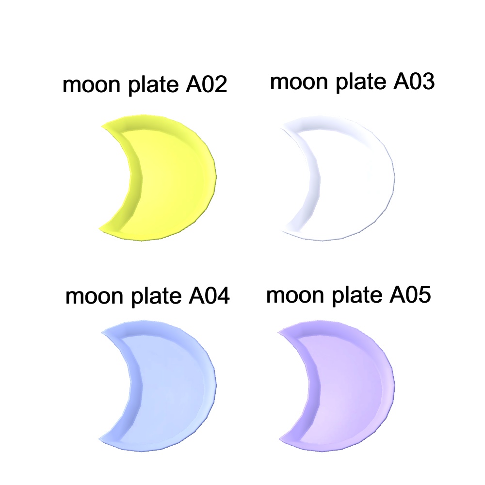 【3Dモデル】月のお皿とトレイセット