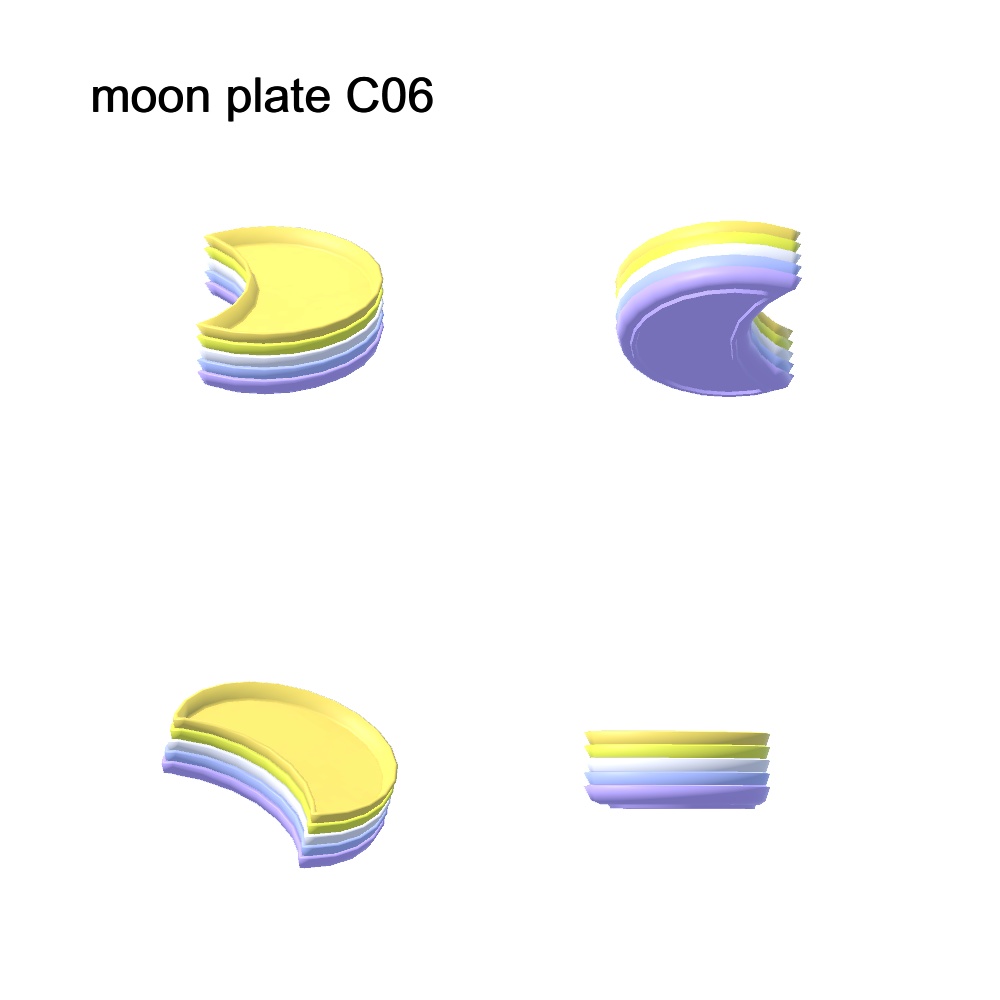 【3Dモデル】月のお皿とトレイセット