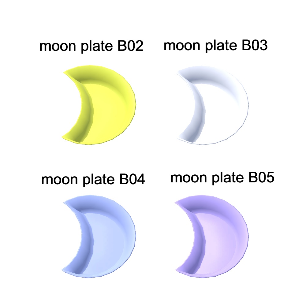 【3Dモデル】月のお皿とトレイセット