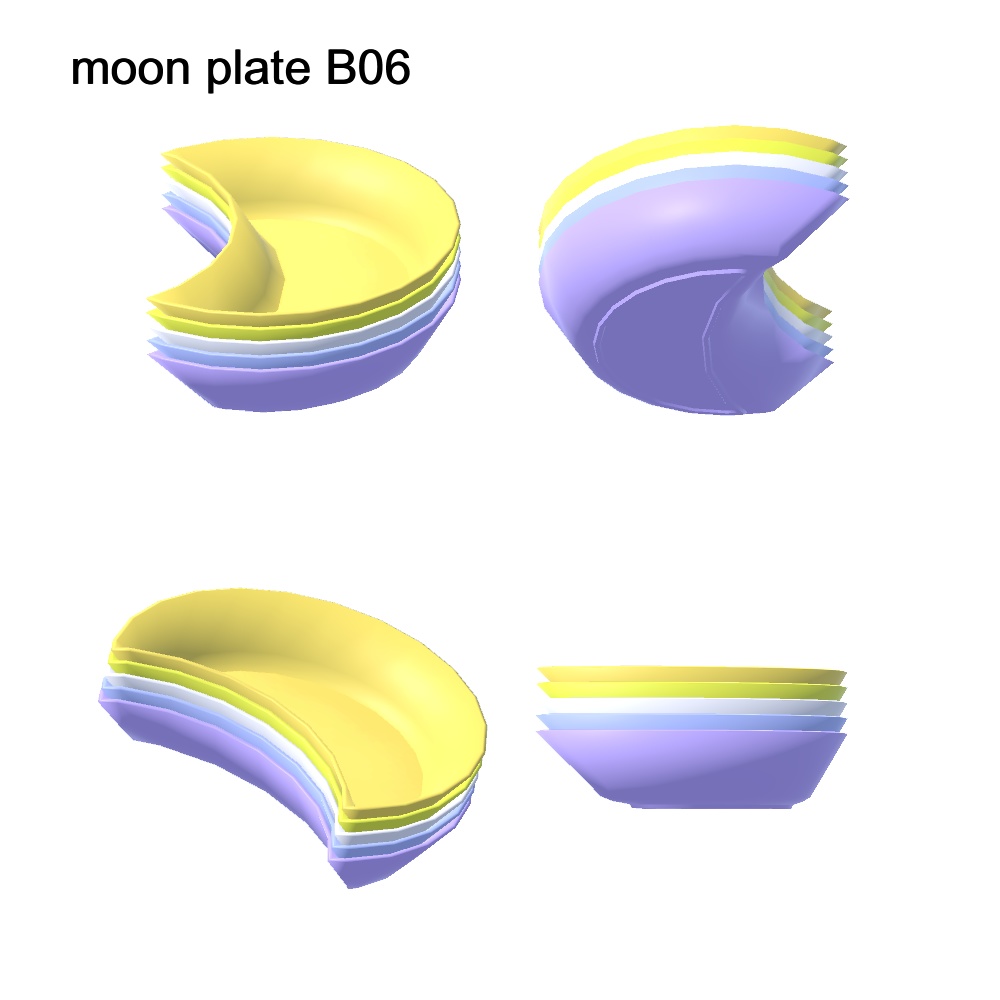【3Dモデル】月のお皿とトレイセット