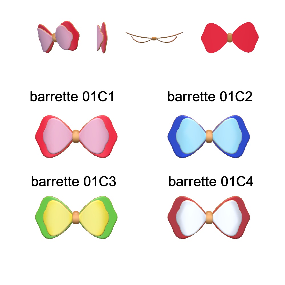 【3Dモデル】バレッタセット01