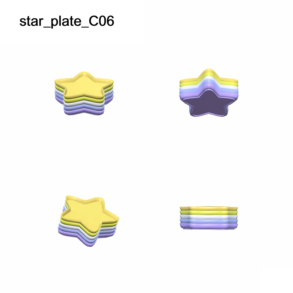 【3Dモデル】星のお皿とトレイセット