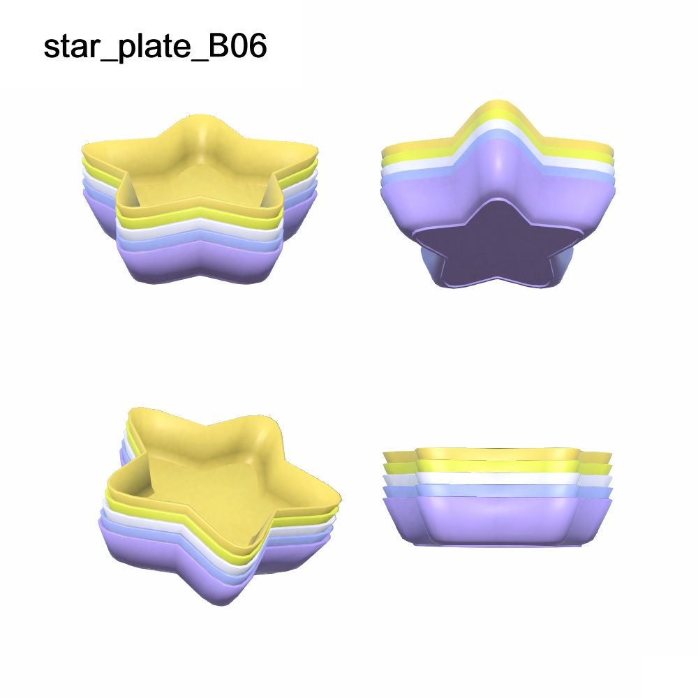 【3Dモデル】星のお皿とトレイセット