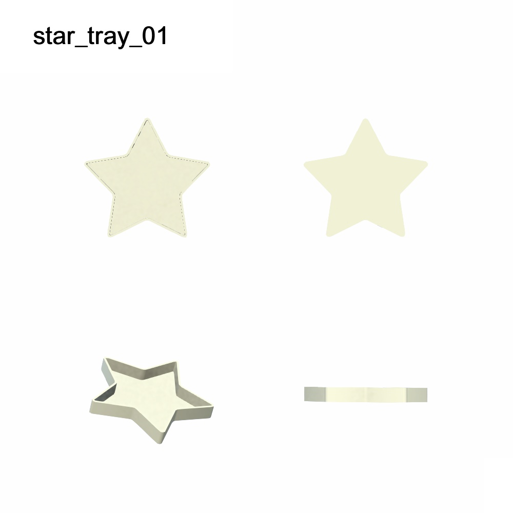 【3Dモデル】星のお皿とトレイセット