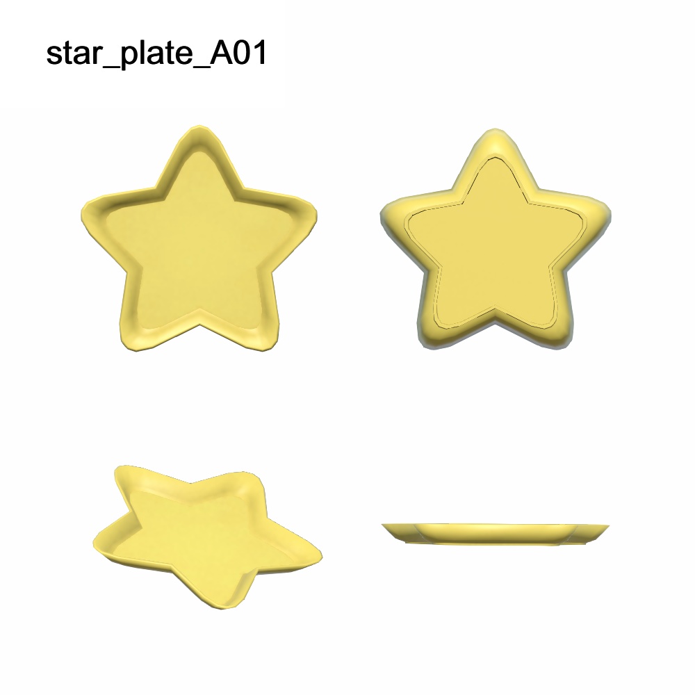 【3Dモデル】星のお皿とトレイセット