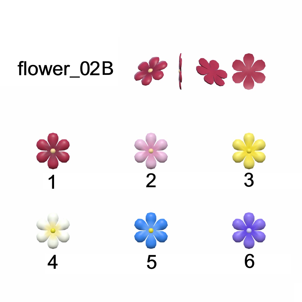 【3Dモデル】花飾りセット02