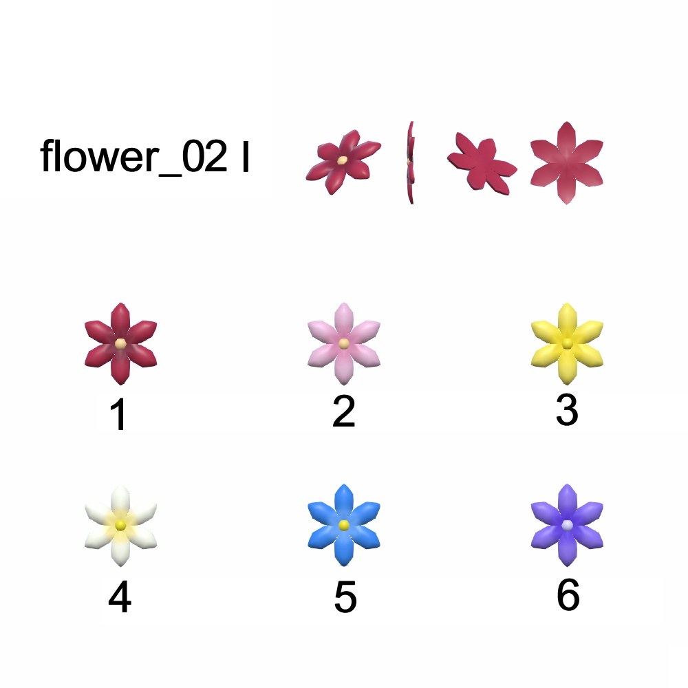 【3Dモデル】花飾りセット02