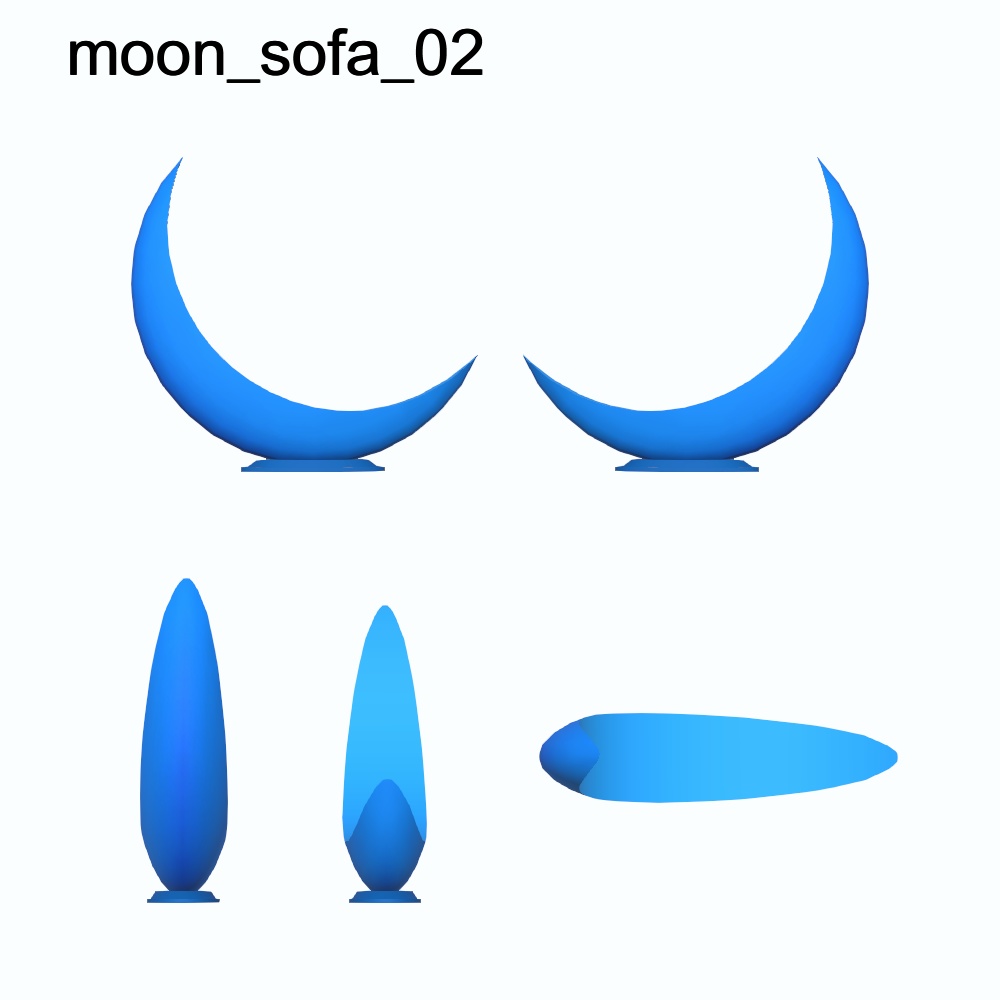 【3Dモデル】月とフルーツのソファ