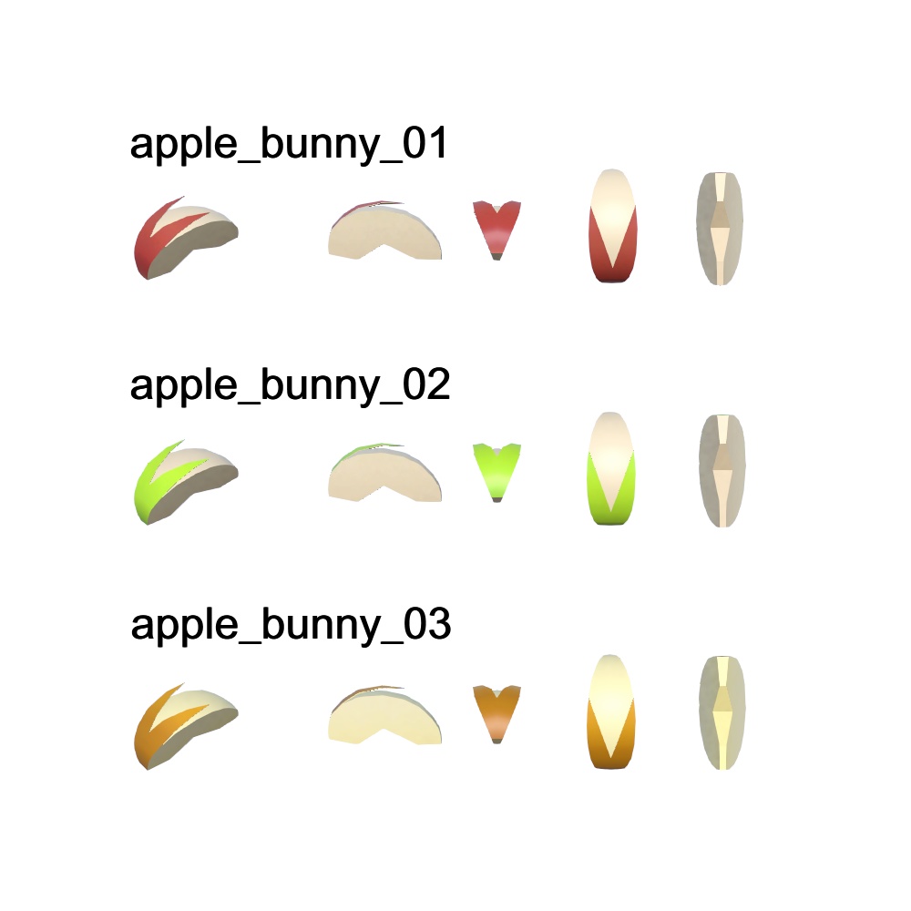【3Dモデル】りんごのお皿とりんごセット