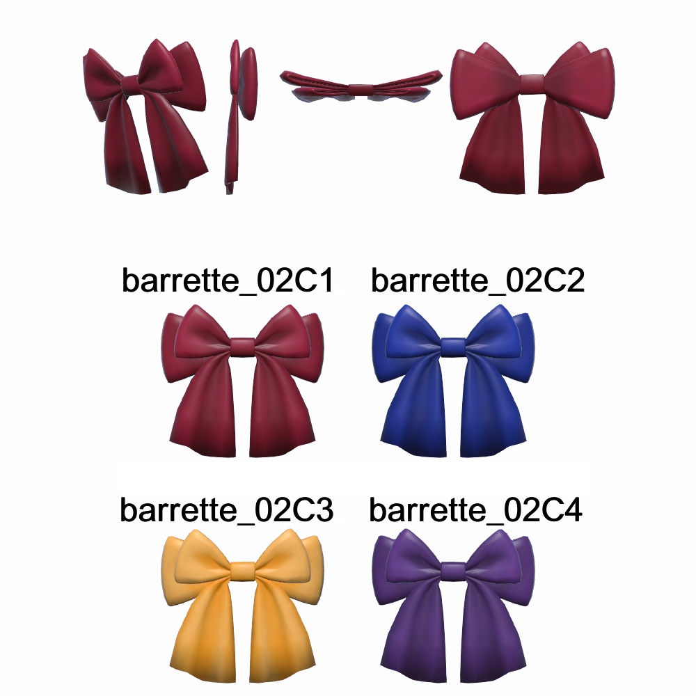 【3Dモデル】バレッタセット02