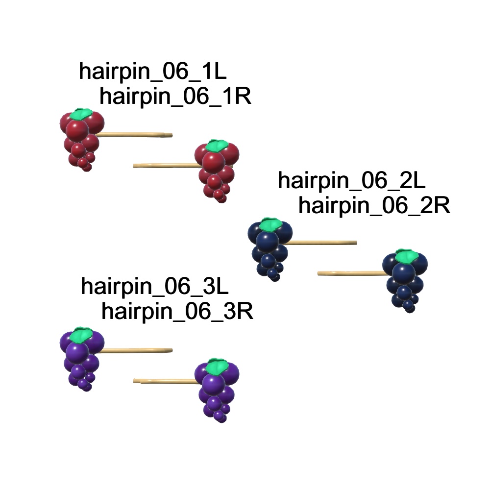 【3Dモデル】イヤリング、ヘアピンセット06