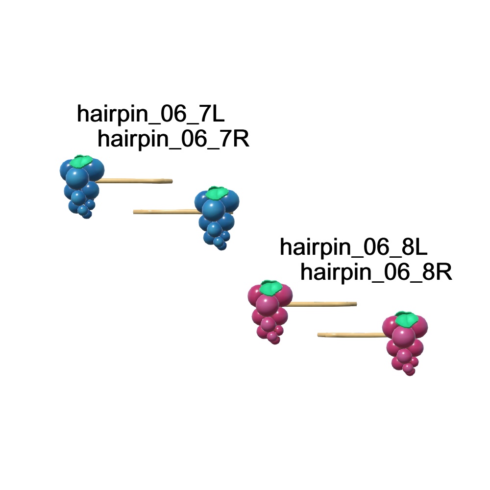 【3Dモデル】イヤリング、ヘアピンセット06