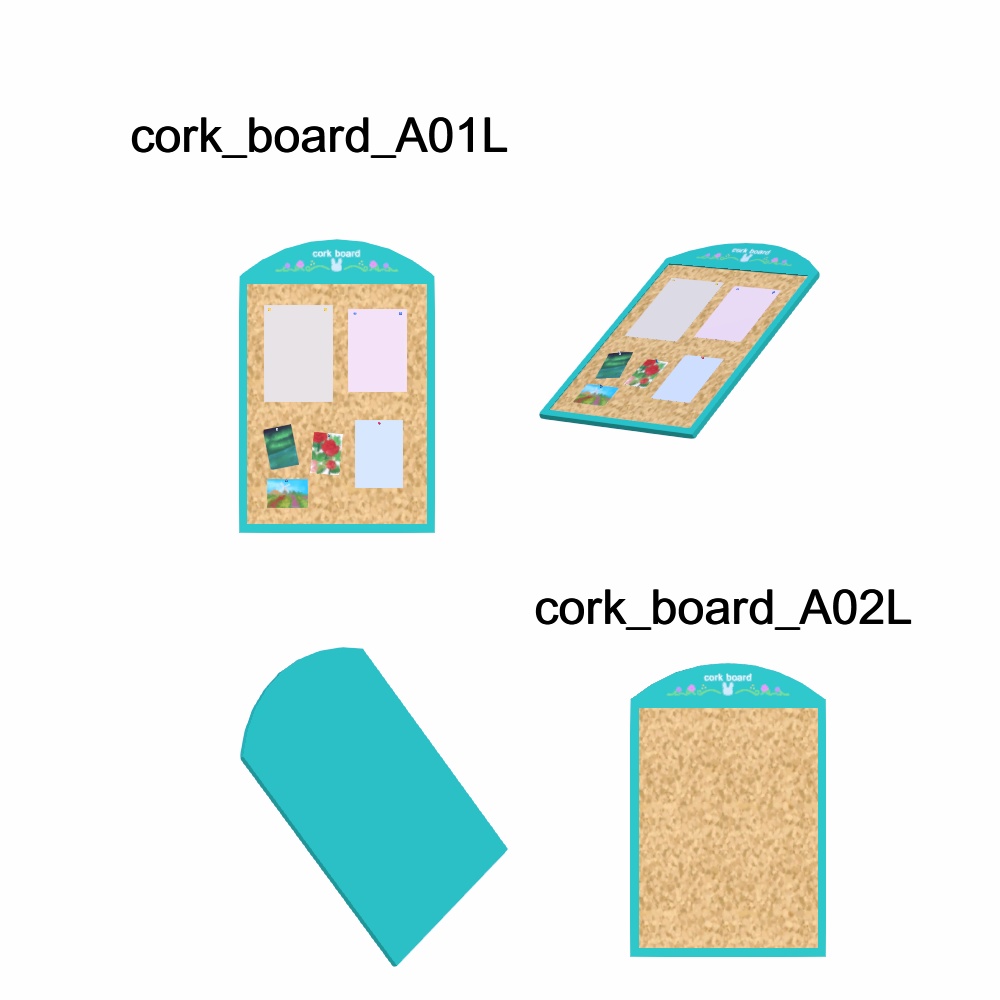 【3Dモデル】コルクボードセット