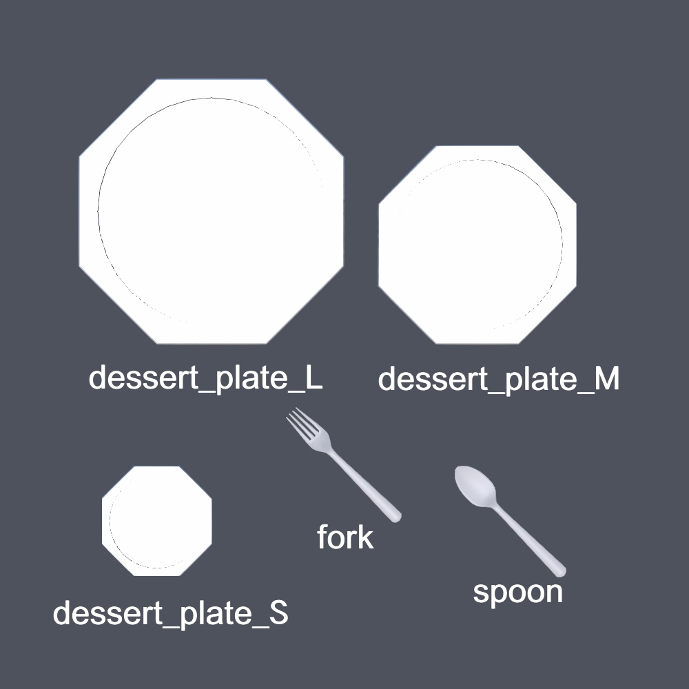 【3Dモデル】3時のおやつデザートセット