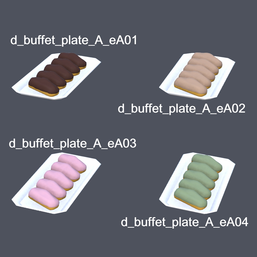【3Dモデル】3時のおやつデザートセット