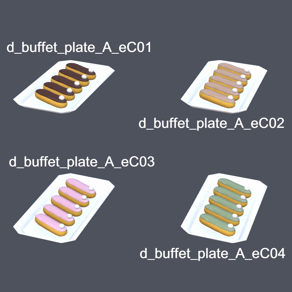 【3Dモデル】3時のおやつデザートセット