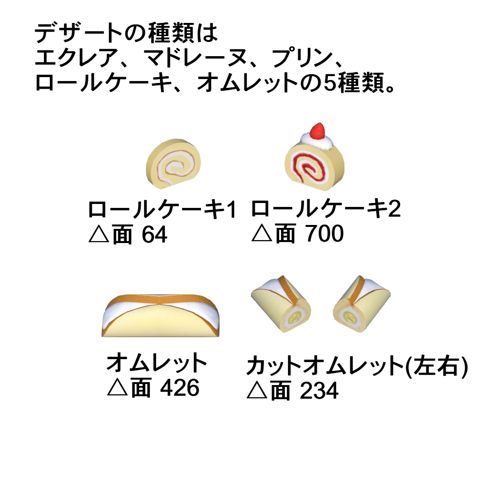 【3Dモデル】3時のおやつデザートセット