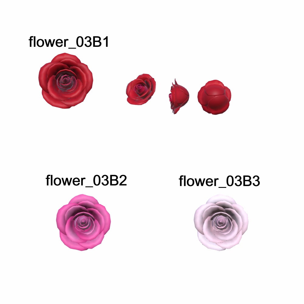 【3Dモデル】花飾りセット03
