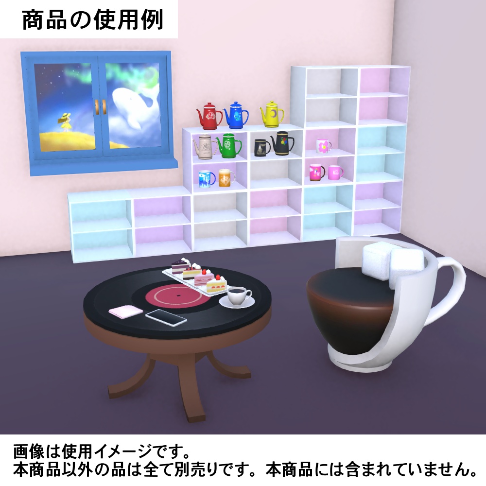 【3Dモデル】フォロワーさん100人記念パステル色ラック