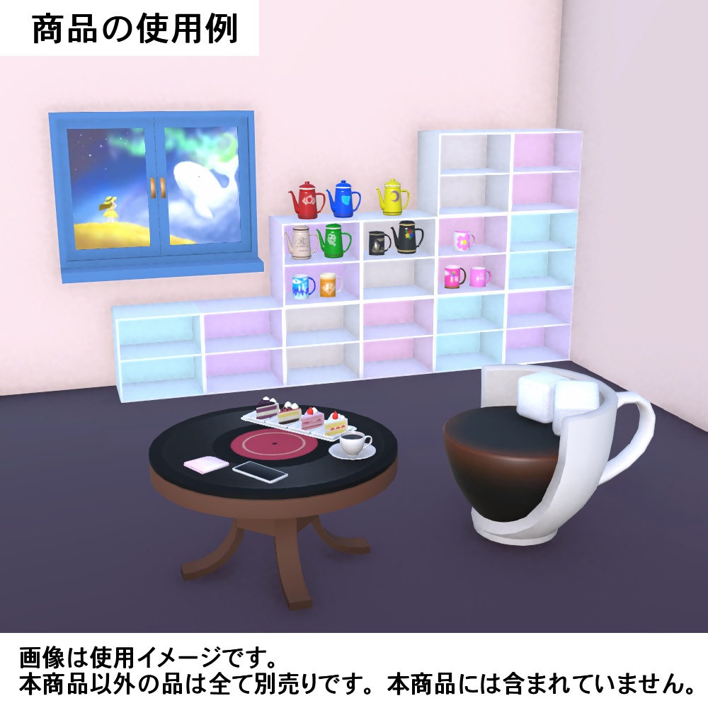 【3Dモデル】フォロワーさん100人記念パステル色ラック