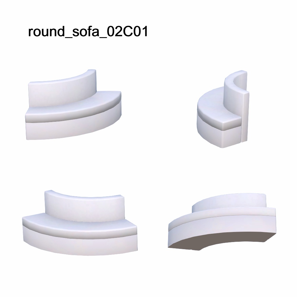【3Dモデル】ラウンドソファ02
