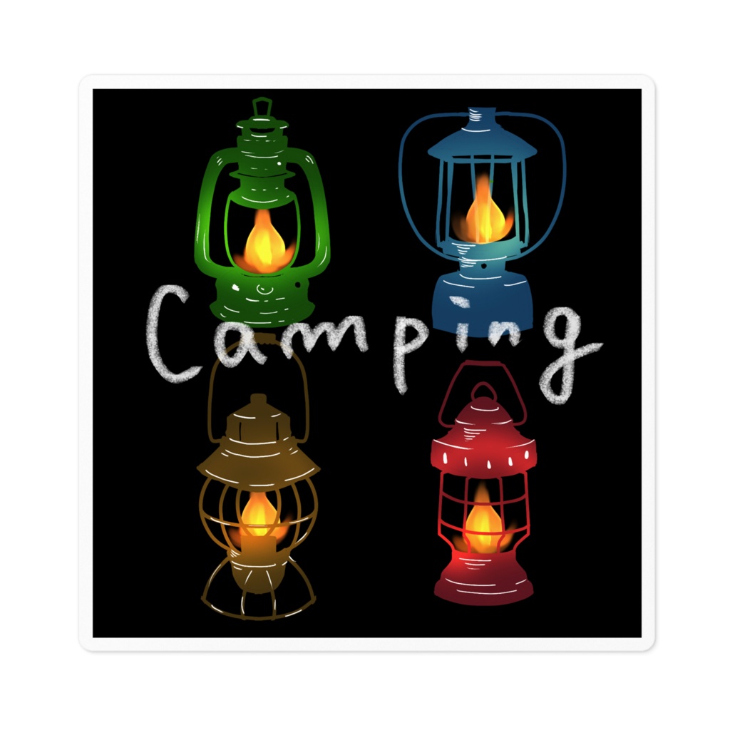 campingランタンステッカー