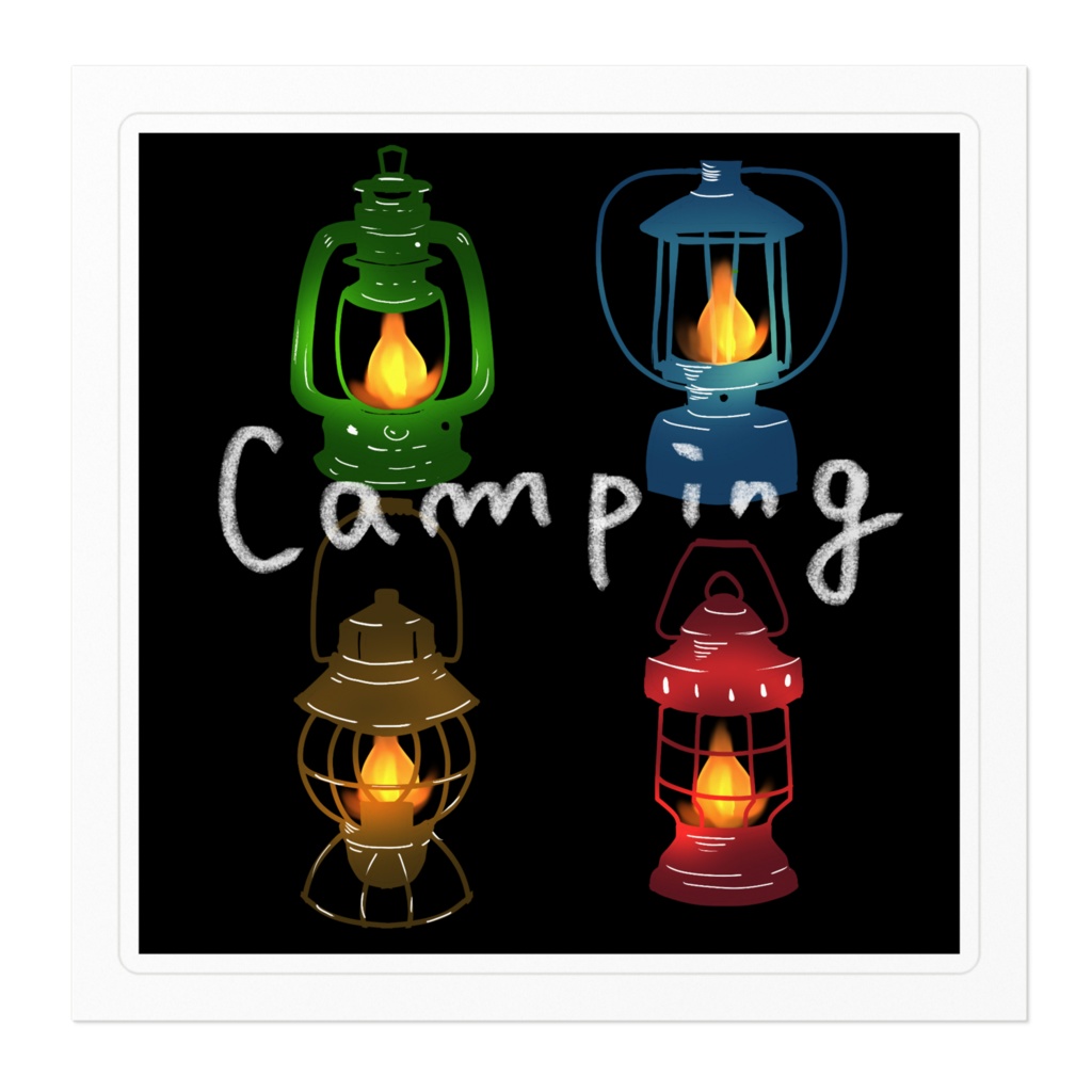 campingランタンステッカー