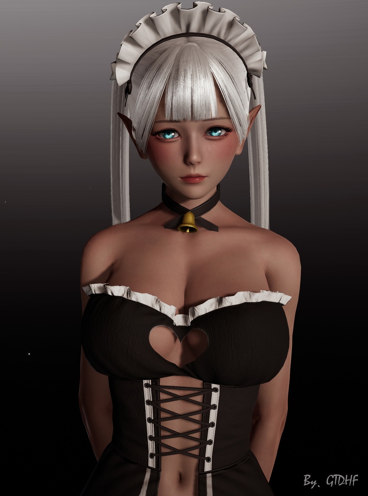 No. 7 “黑精灵女仆” Honey Select 2 HS2 キャラクターカード Character Cards Graphics Preset