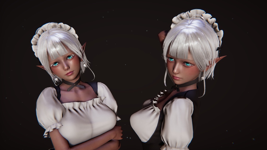 No. 7 “黑精灵女仆” Honey Select 2 HS2 キャラクターカード Character Cards Graphics Preset