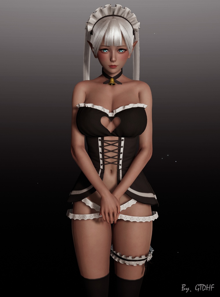 No. 7 “黑精灵女仆” Honey Select 2 HS2 キャラクターカード Character Cards Graphics Preset