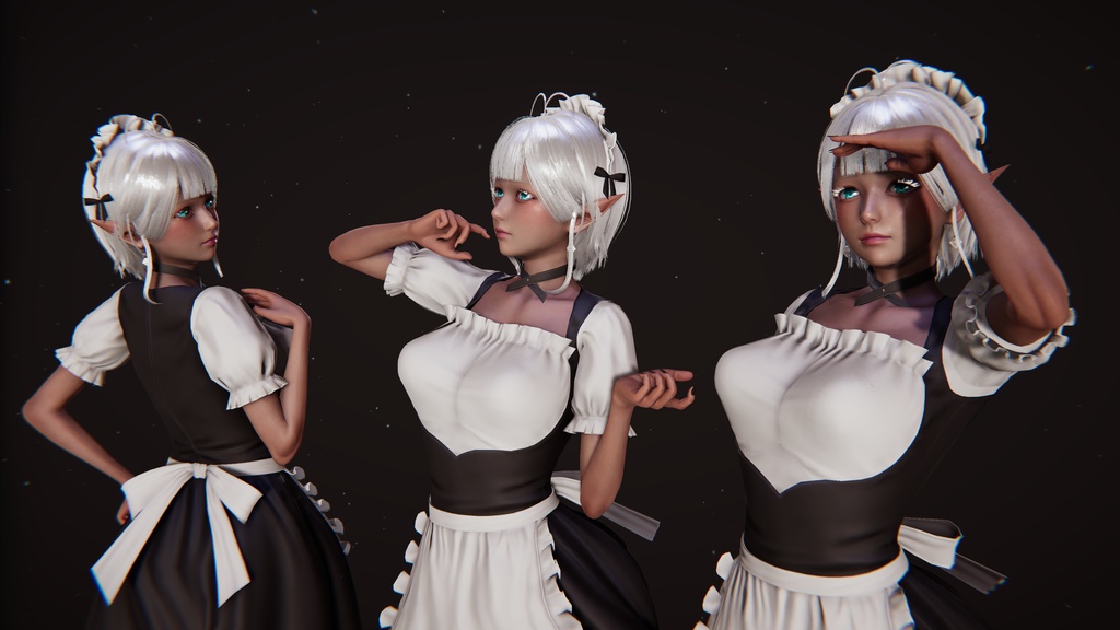 No. 7 “黑精灵女仆” Honey Select 2 HS2 キャラクターカード Character Cards Graphics Preset