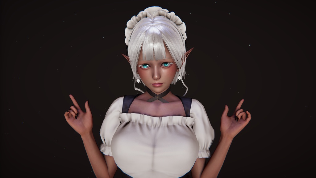 No. 7 “黑精灵女仆” Honey Select 2 HS2 キャラクターカード Character Cards Graphics Preset