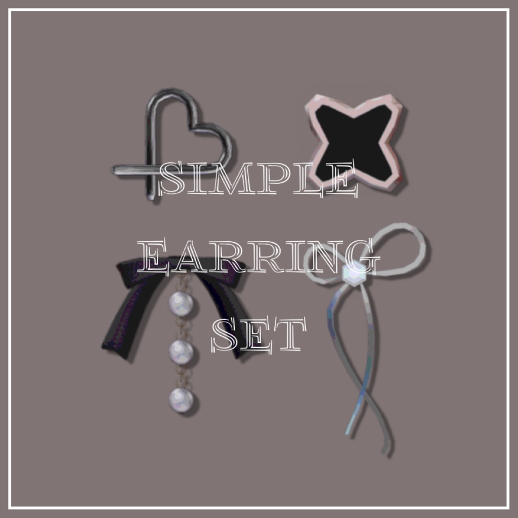 【 無料/Freeあり 】Simple earring set【VRC想定】