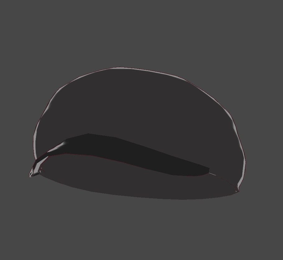 Black Beret with Brim for Vroid 