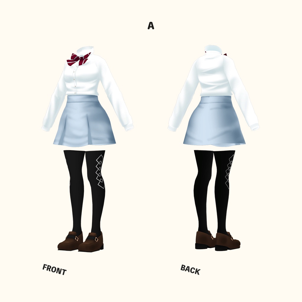 「舞夜」専用【3D衣装モデル】弥生高校制服A / 弥生高校制服B