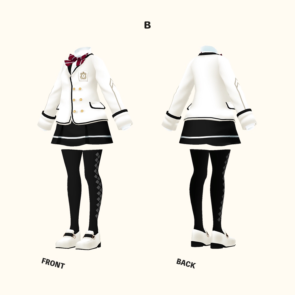 「舞夜」専用【3D衣装モデル】弥生高校制服A / 弥生高校制服B