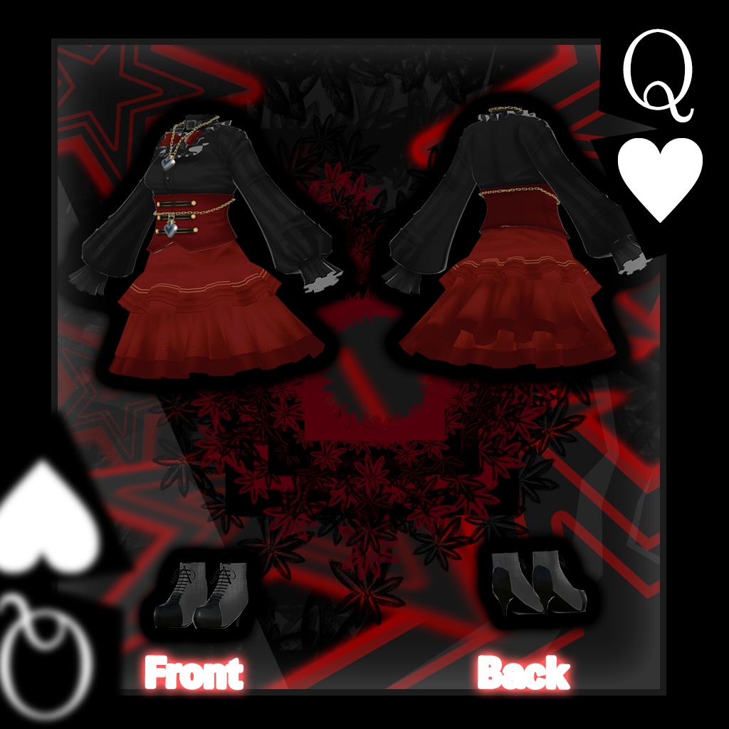 「カリン」専用【3D衣装モデル】レッドクイーン