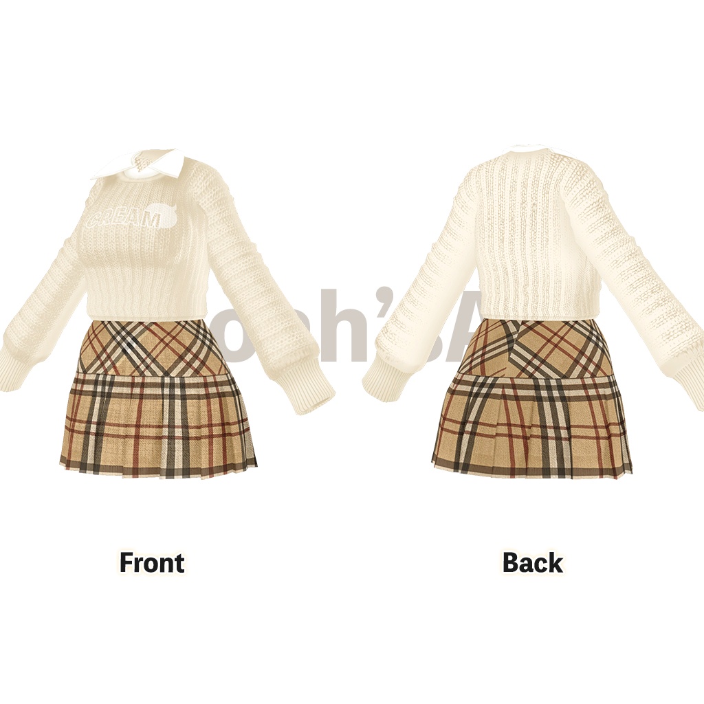 「舞夜」専用【3D衣装モデル】クリーム