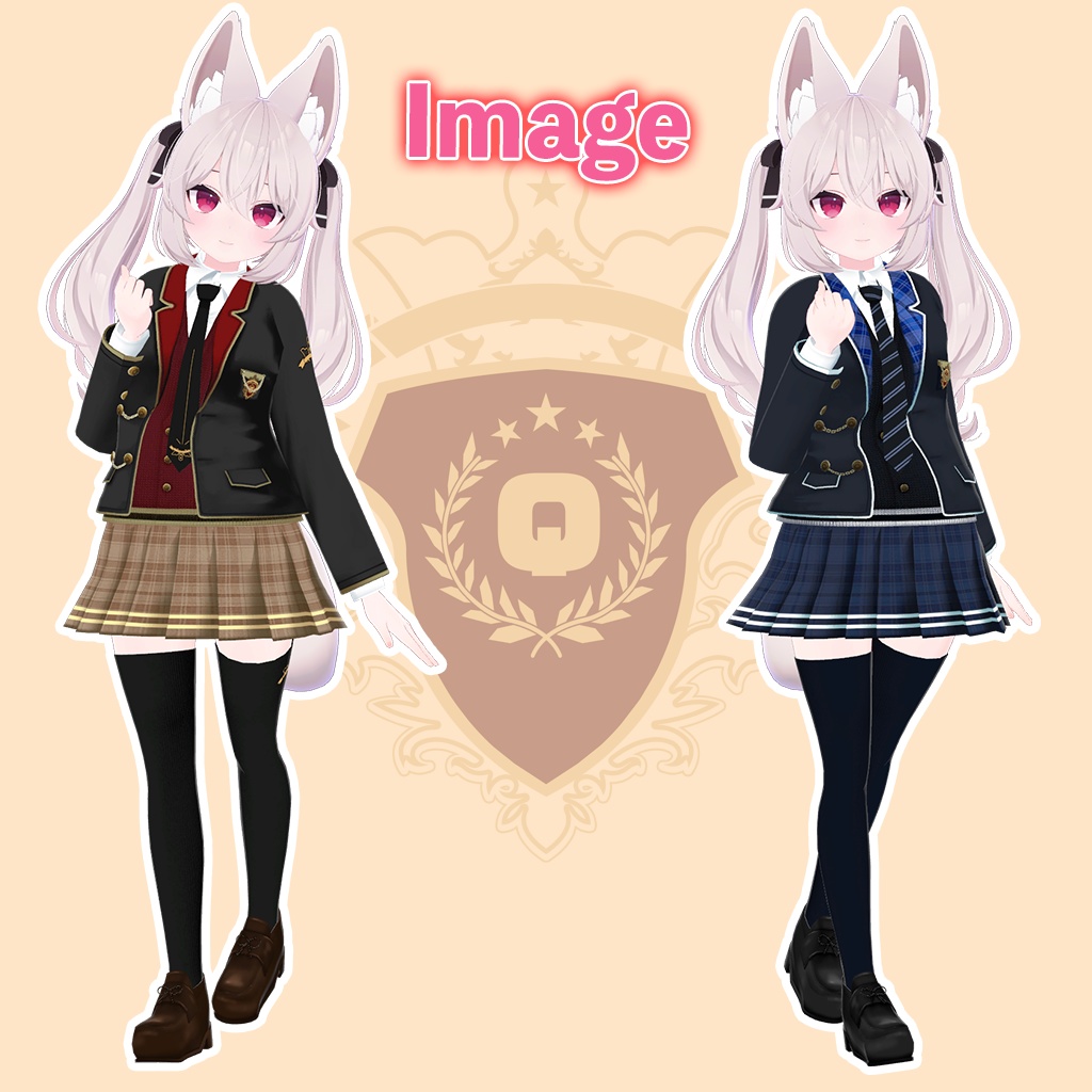 「カリン」専用【3D衣装モデル】「制服」八重/枝垂