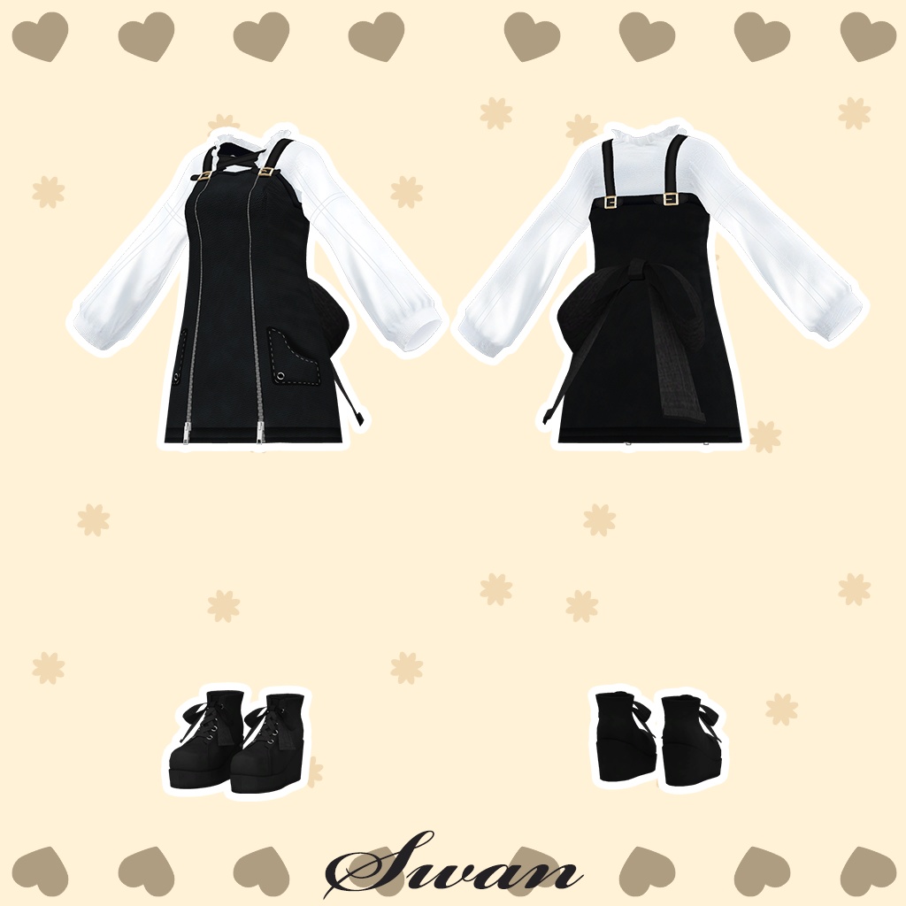 「サフィー」専用【3D衣装モデル】スワン