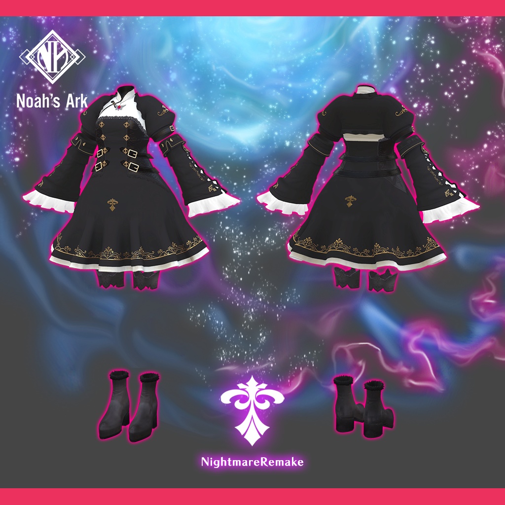 「ルルネ」専用【3D衣装モデル】ナイトメアRemake